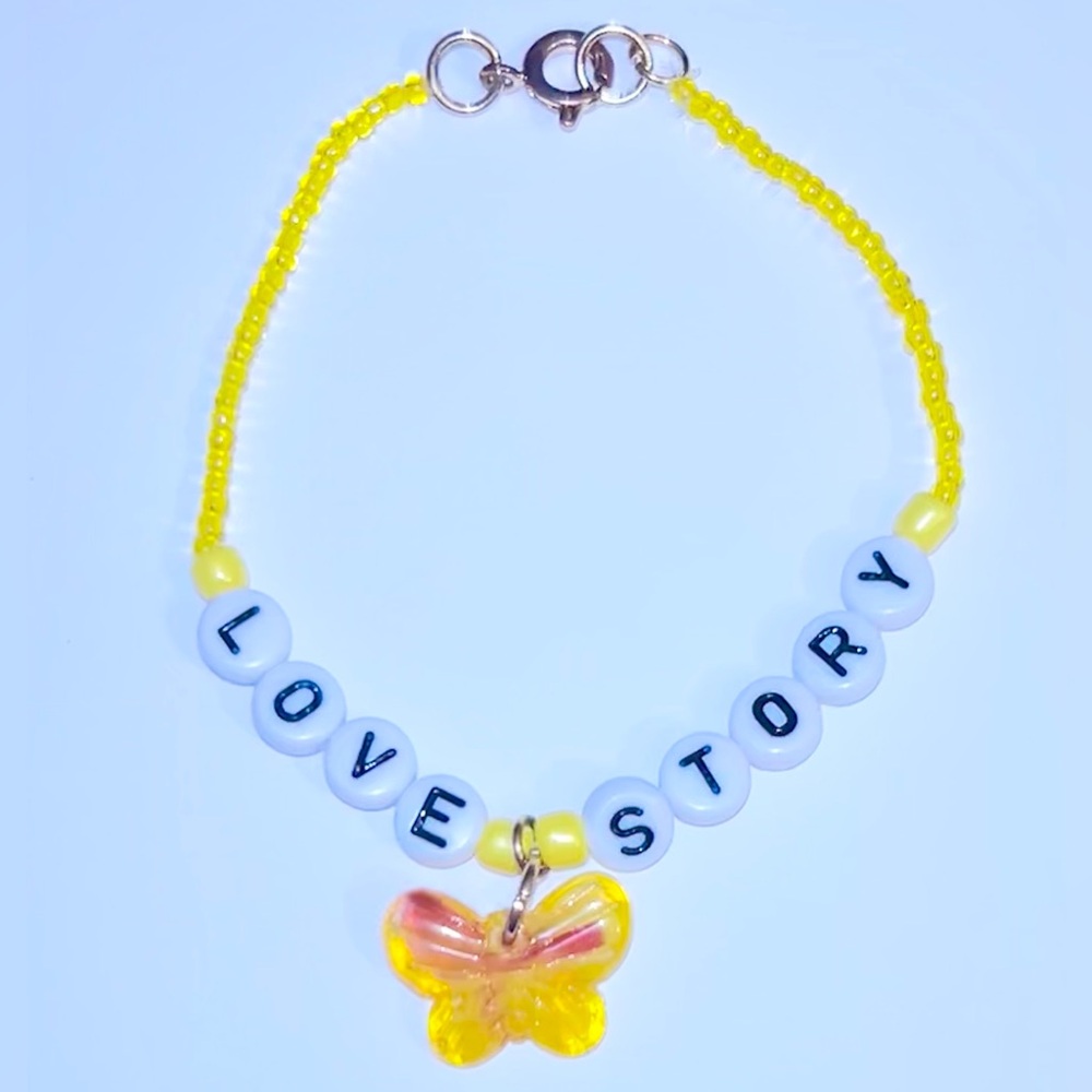 Taylor Swift Love Story Beaded Friendship Bracelet With Butterfly Charm